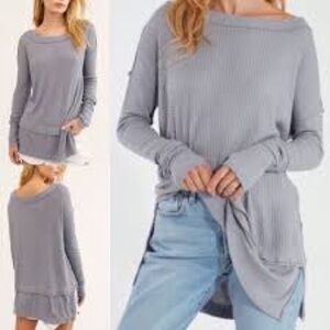 FREE PEOPLE North Shore Tunic, gray, size medium